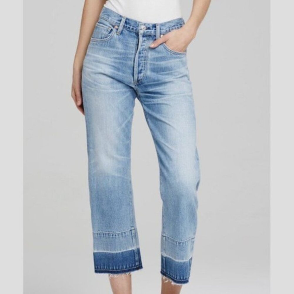 Citizens Of Humanity Cora Crop Jeans Women 29 Relaxed Undone Hem Vintage